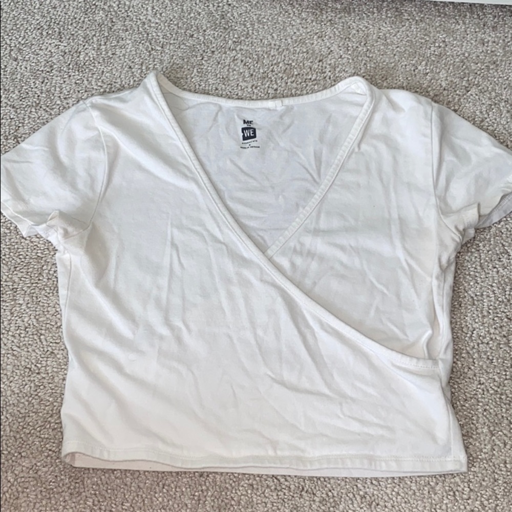 Pacsun white surplice crop top